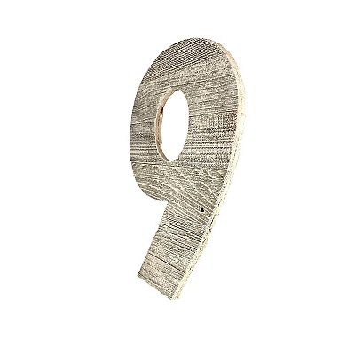 Rustic Large 16 In. Decorative Monogram Wood Number (#9)