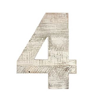 Rustic Large 16 in Decorative Monogram Wood Number (#4)