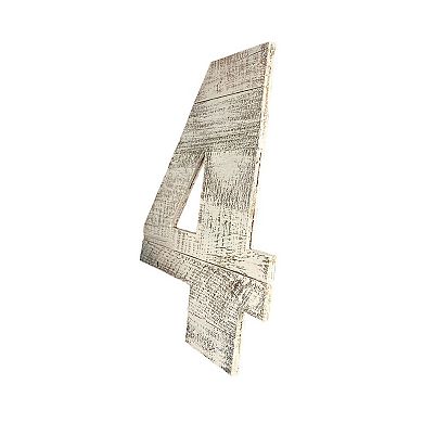 Rustic Large 16 In. Decorative Monogram Wood Number (#4)