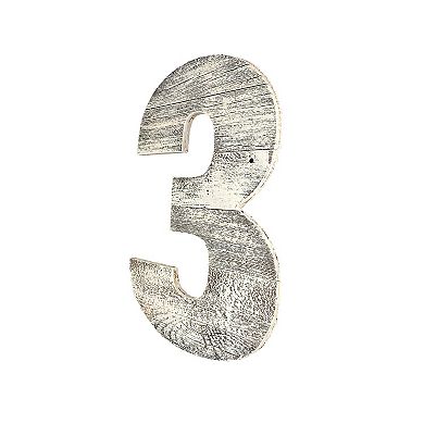 Rustic Large 16 In. Decorative Monogram Wood Number (#3)
