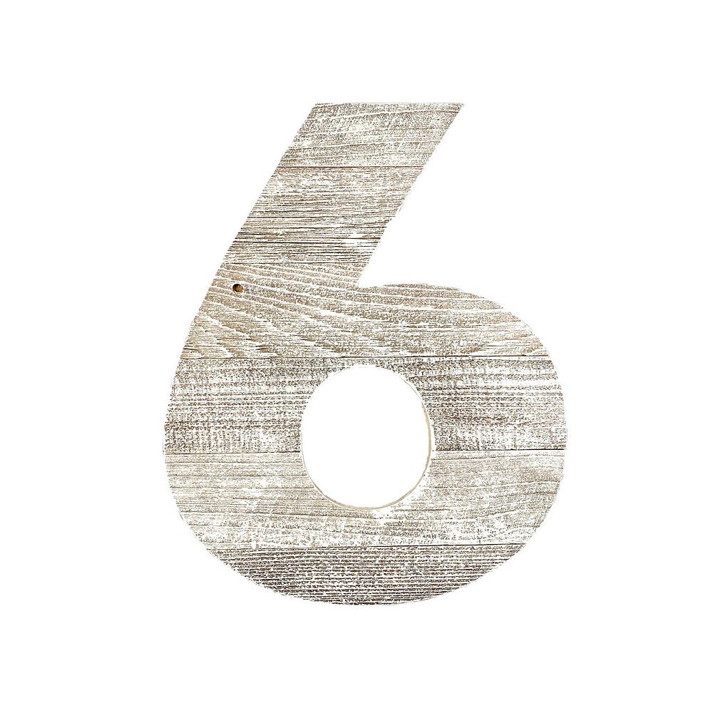 Rustic Large 16 In. Decorative Monogram Wood Number (#6)