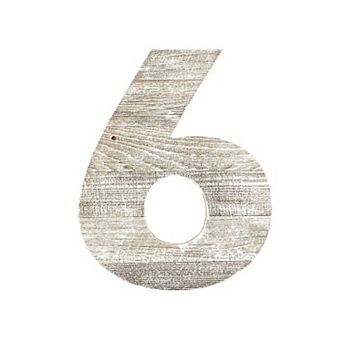 Rustic Large 16 in Decorative Monogram Wood Number (#6)
