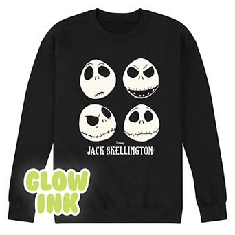 Disney's Nightmare Before Christmas Jack Skellington Men's Glow Fleece Sweatshirt