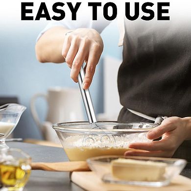 Zulay Kitchen Stainless Steel 13-inch Danish Dough Whisk With Dough Hook