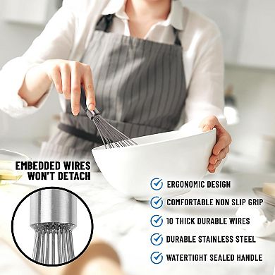 Zulay Kitchen Stainless Steel 11-inch Balloon Whisk Kitchen Tool With Soft Silicone Handle