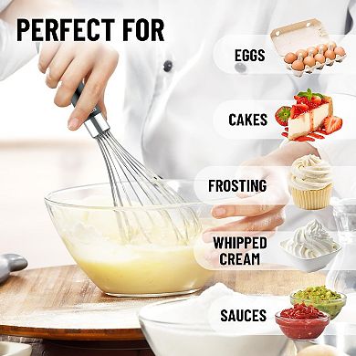 Zulay Kitchen Stainless Steel 11-inch Balloon Whisk Kitchen Tool With Soft Silicone Handle