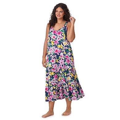 Plus Size Cuddl Duds Cozy Tiered Maxi Nightgown