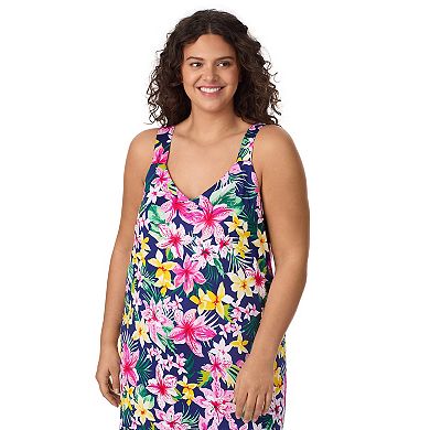 Plus Size Cuddl Duds Cozy Tiered Maxi Nightgown