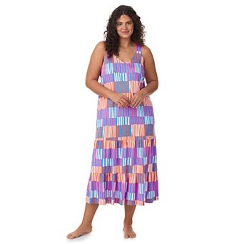 Plus Size Cuddl Duds Cozy Tiered Maxi Nightgown