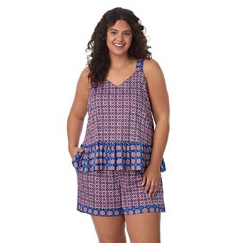 Plus Size Cuddl Duds Cozy Pajama Tank Top & Pajama Shorts Set