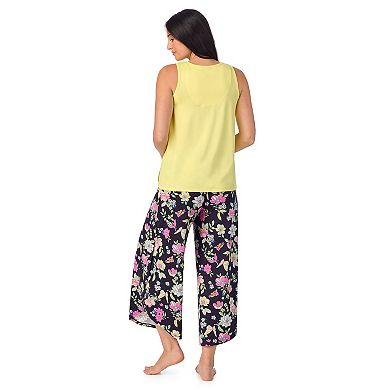 Women's Cuddl Duds® 2-Piece Sleeveless Pajama Top & Wide Leg Pajama Pants Set