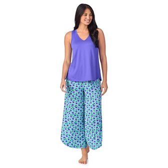 Women's Cuddl Duds® 2 pc Sleeveless Pajama Top & Wide Leg Pajama Pants Set