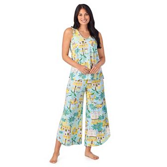 Women's Cuddl Duds® 2 pc Sleeveless Pajama Top & Wide Leg Pajama Pants Set