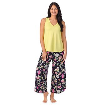 Women's Cuddl Duds® 2 pc Sleeveless Pajama Top & Wide Leg Pajama Pants Set