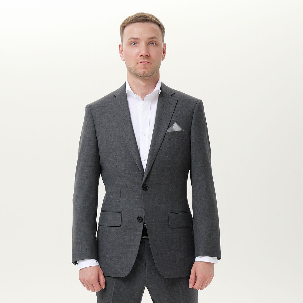 Men's INDOCHINO Gray Slim-Fit Wool Blend Suit Jacket