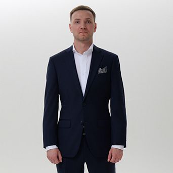 Men's INDOCHINO Navy Slim-Fit Wool Blend Suit Jacket