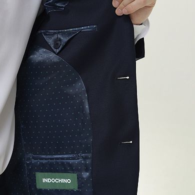 Men's INDOCHINO Navy Slim-Fit Wool Blend Suit Jacket