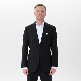 Men's INDOCHINO Black Slim-Fit Wool Blend Suit Jacket