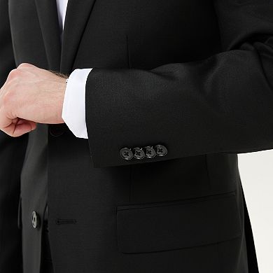 Men's INDOCHINO Black Slim-Fit Wool Blend Suit Jacket