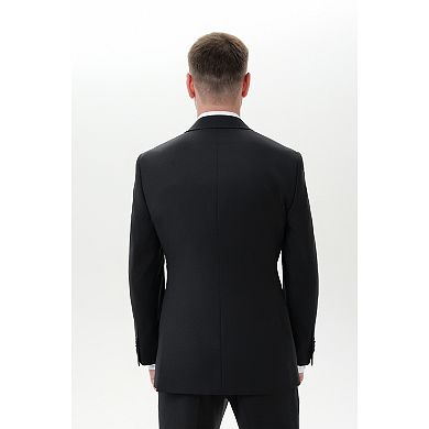 Men's INDOCHINO Black Slim-Fit Wool Blend Suit Jacket