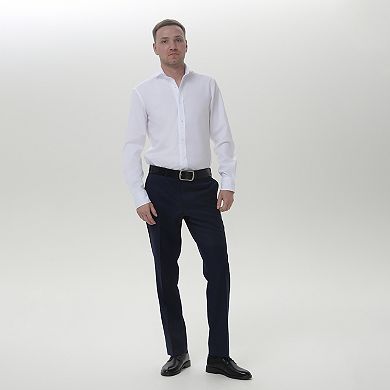Men's INDOCHINO Navy Slim-Fit Wool Blend Suit Pants