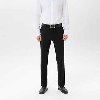 Men's INDOCHINO Black Slim-Fit Wool Blend Suit Pants