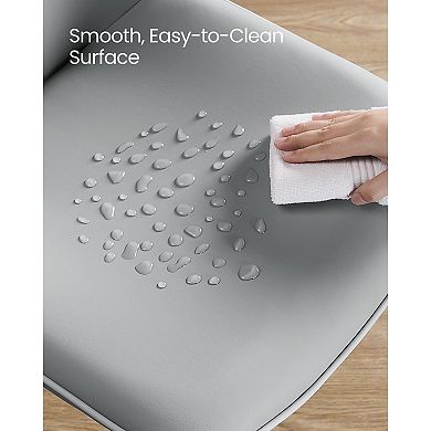 Set of 2 Leather Dining Chairs: Comfortable Upholstered Seats, Curved Backrest