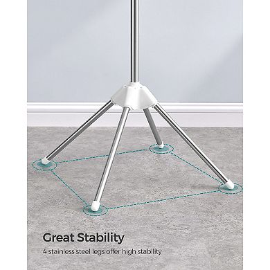 Clothes Drying Rack, Laundry Air-drying Rack, Space-saving And Foldable with 3 Arms, Silver