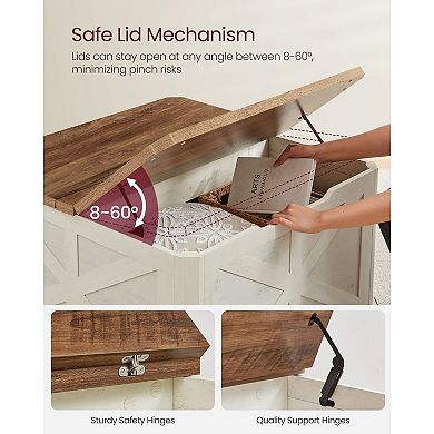 Farmhouse-Style Square Coffee Table With Storage Compartment