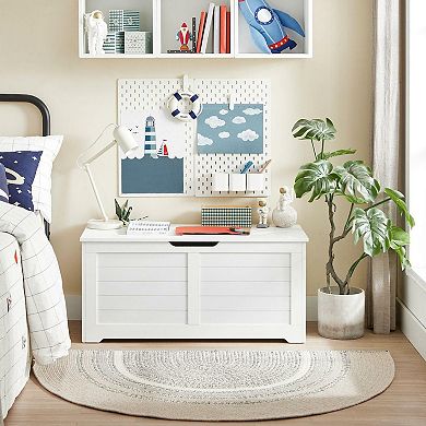 Storage Chest, Storage Trunk with 2 Safety Hinges, Storage Bench, Shoe Bench, Farmhouse Style