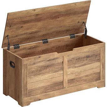 Storage Chest, Storage Trunk with 2 Safety Hinges, Storage Bench, Shoe Bench, Farmhouse Style
