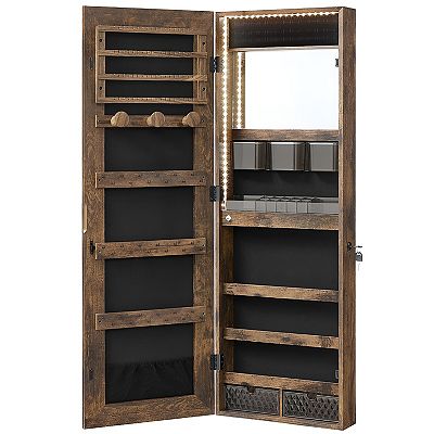 Lockable Jewelry Cabinet Armoire, Wall-mounted Storage