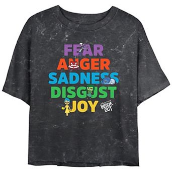 Disney / Pixar's Inside Out Emotions List Juniors' Cropped Graphic Tee