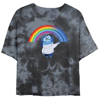 Disney / Pixar's Inside Out Sadness Rainbow Juniors' Cropped Graphic Tee
