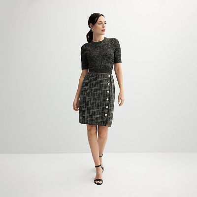 london times women's short-sleeve knit sheath dress London Times Short Sleeve Sheath Sweater Dress  New Yorker's Apparel