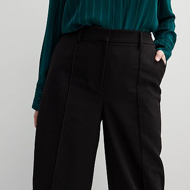 Plus Size Nine West Pintuck Wide Leg Trousers
