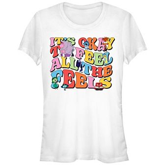 Disney / Pixar's Inside Out 2 It's Ok To Feel All The Feels Juniors' Fitted Graphic Tee