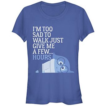 Disney / Pixar's Inside Out Too Sad To Walk Juniors' Fitted Graphic Tee