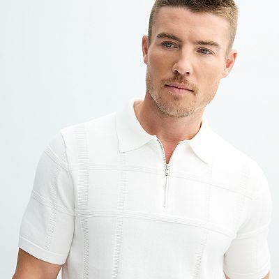 Men's Apt. 9® Morley 1/4-Zip Short Sleeve Polo Shirt