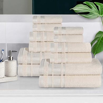 SUPERIOR 12-Piece Hays Cotton Absorbent Towel Set