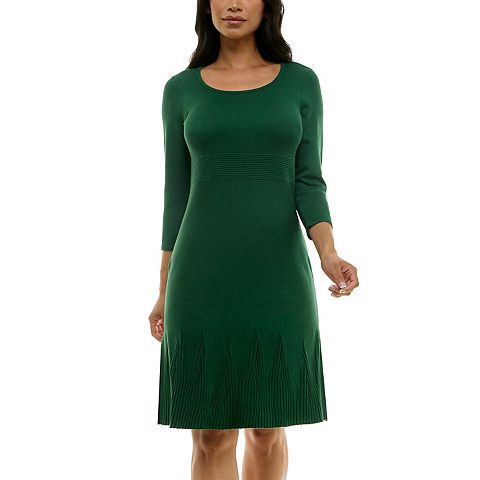 Женские платья Nina Leonard Women's Nina Leonard Elbow Sleeve Fit-&-Flare Dress