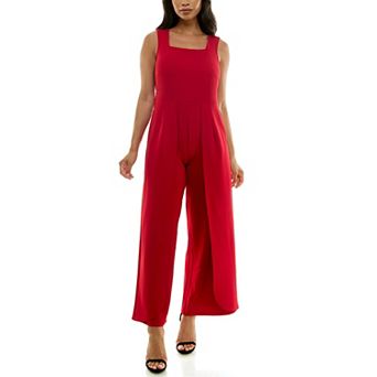 Women's Nina Leonard Squareneck Wide-Leg Jumpsuit
