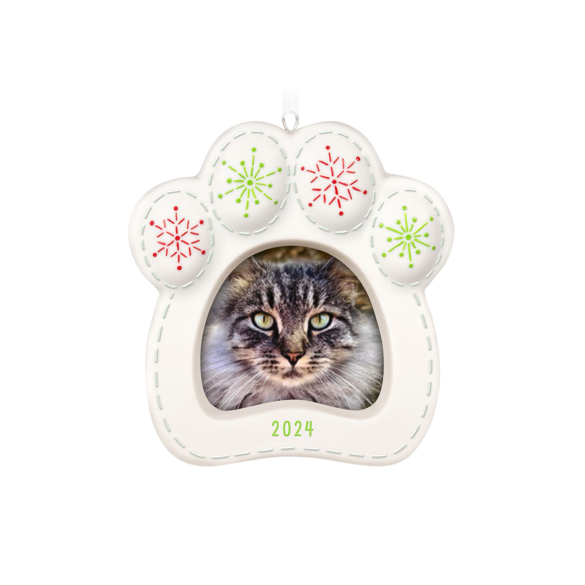 Pretty Kitty Cat Photoholder 2024 Hallmark Keepsake Christmas Ornament, Mul