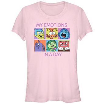 Disney / Pixar's Inside Out 2 My Emotions In A Day Juniors' Fitted Graphic Tee