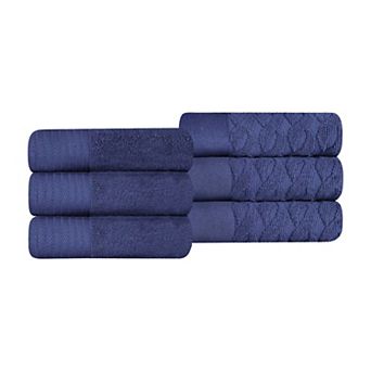 SUPERIOR 6 pc Herringbone Turkish Cotton Hand Towel Set