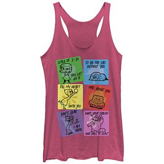 Disney / Pixar's Inside Out Valentines Day Cards Juniors' Racerback Tank Top