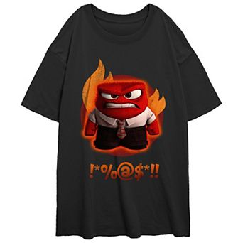 Disney / Pixar's Inside Out Anger Juniors' Oversized Graphic Tee