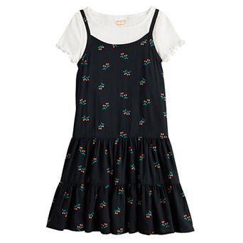 Girls 4-12 Jumping Beans® 2 pc Tiered Dress & Ribbed Tee Set