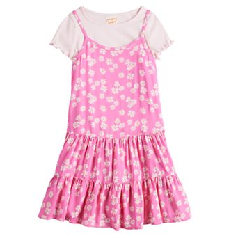 Girls 4-12 Jumping Beans® 2 pc Tiered Dress & Ribbed Tee Set