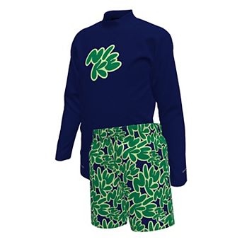 Boys Nike Little Kids' Long-Sleeve Hydroguard and Volley Shorts Set